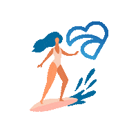 wavelovers surf surf girl wavelovers surf canarias Sticker