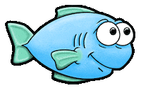 Fischda fish fisch augenrollen wackelaugen Sticker