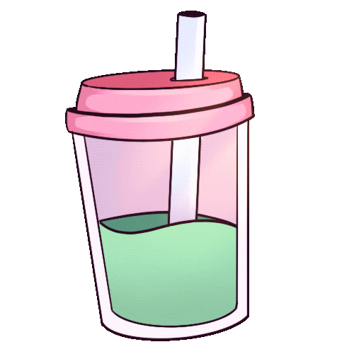 caffeinehug pink kawaii drink green Sticker