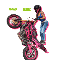 Motorcycle Stunt Sticker by Broken Head