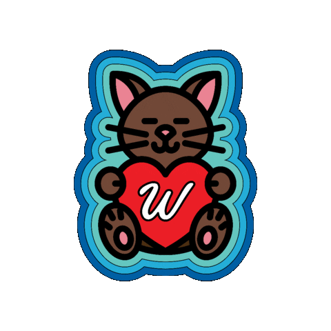 Cat Heart Sticker by Wonderwazek