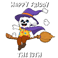 Flying Friday The 13Th Sticker by BoDoggos