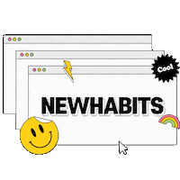 newhabits happy heart retro 하트 Sticker