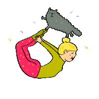 gerganazmiicharova cat workout yoga balance Sticker