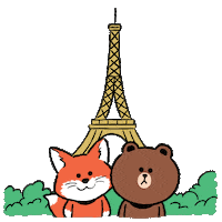 Paris Bff Sticker by LINE FRIENDS
