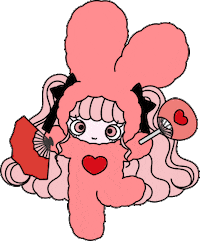 うさぎ 赤 Sticker by mineco