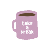 simplelinh pink coffee chill relax Sticker