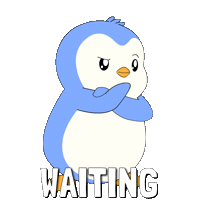 Think Still Waiting Sticker by Pudgy Penguins