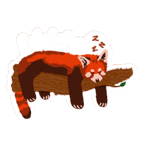 aoife_doodles illustration red animal tired Sticker