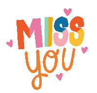 Miss You Hearts Sticker