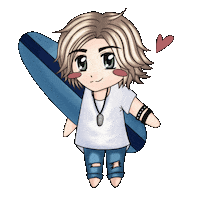 misscestlavie smile summer waving surfer Sticker