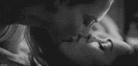 black and white kiss GIF