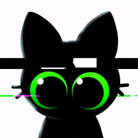 Muffinman_ cat halloween glitch green GIF