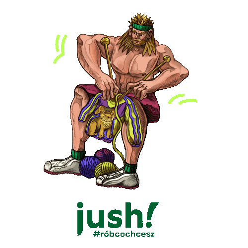 jushpl mural strongman zakupy jush Sticker
