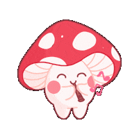 chuchuillustrations adorable musician mushroom flute Sticker