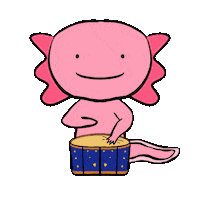nieaaaaaa play drum axolotl einaniest Sticker