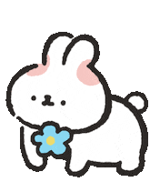 NieBuu rabbit threaten intimidate open hand Sticker