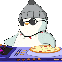 Jamming Pizza Time Sticker by Pudgy Penguins