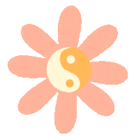 Ying Yang Flower Sticker