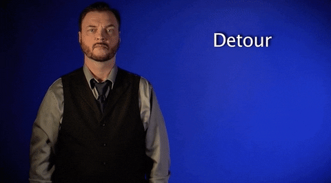 detour asl GIF by Sign with Robert