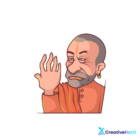 Yogi Adityanath India Sticker by Creative Hatti