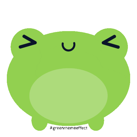 GreenMemeEffect giphyupload green laughing frog Sticker