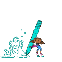 PHUNK_Animation_Studio animation neon monster doodle Sticker