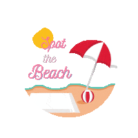 Sand Beach Umbrella Sticker by Aurora Beach Volleyball