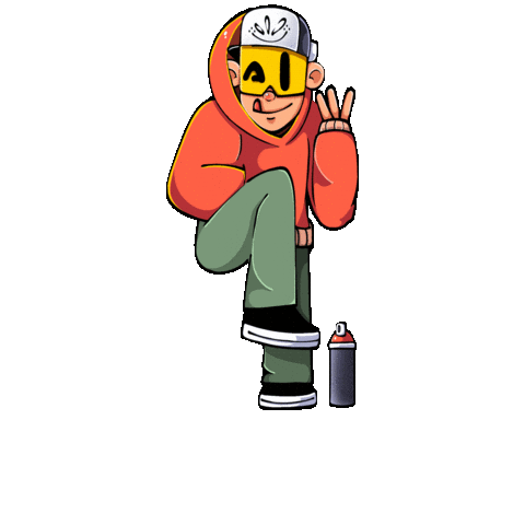 SLIGyob happy smile jump peace Sticker