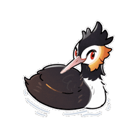 Firuo_drawingbirds grebe great crested grebe 鸊鷉 podiceps cristatus Sticker
