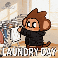 Hanging Laundry Day GIF by Chimpers