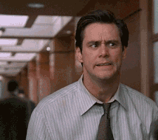 Movie gif. Jim Carrey as Fletcher from Liar Liar widens his eyes, opens his mouth and reaches for his face in an expression of disgusted incredulity.