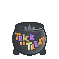 squishyfriedtofu cat halloween spooky witch Sticker