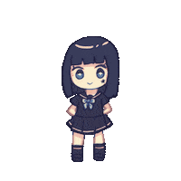 ase_0206 girl star doodle black hair Sticker