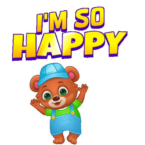 Excited I Am Happy Sticker by Lucas and Friends by RV AppStudios