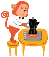isapirracas coffee morning cafe monkey Sticker