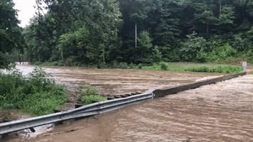 Heavy Rains Push North Carolina's Watauga River Over Its Banks
