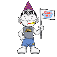 Relaxed Call Me Sticker by Zhot