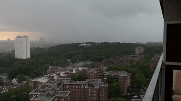 Lightning Strike Seen in the Bronx as Storm Hits New York
