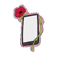 detisdoodles flower phone call pandemic Sticker