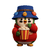 Penguin Popcorn Sticker by Zaddy