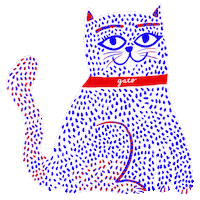 Cat Sitting Sticker by Please Enjoy This!