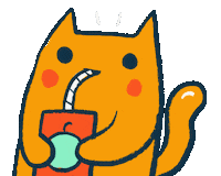 Cat Drinking Sticker