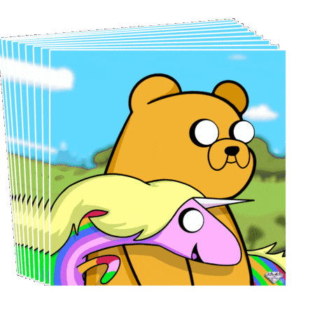 Adventure Time Rainbow Sticker by SuperRareBears