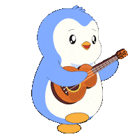 Playing Country Roads Sticker by Pudgy Penguins