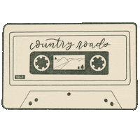 Country Roads Cassette Tape Sticker
