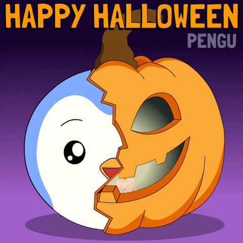 Scared Trick Or Treat GIF by Pudgy Penguins
