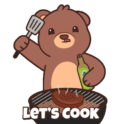 Grilling Teddy Bear Sticker by BEARISH