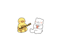 goodnee love happy bear guitar Sticker