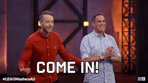 Hamish Blake Reaction GIF by LEGO Masters Australia